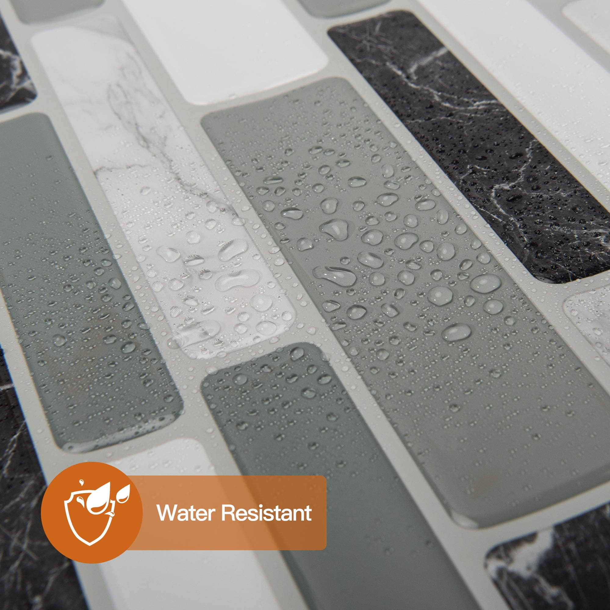 Art3d 10pcs Self Adhesive Marble Grey Wall Tile,Peel and Stick Backsplash for Kitchen, 12"X12"