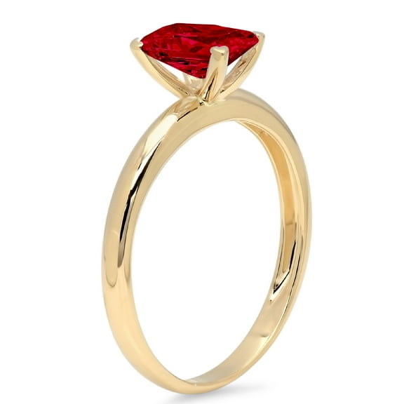 1 ct Emerald Cut Natural Garnet Solitaire Engagement Ring for Women in 18K Yellow Gold