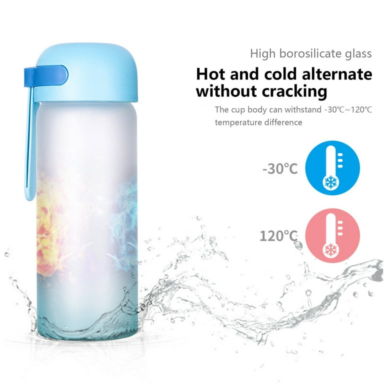 420ml Colorful Bubbly Glass Water Bottle + Soft Silicone Sleeve