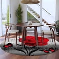thumbnail image 3 of Round Area Rug 5 Ft, Valentine's Day Washable Non-Slip Circle Carpet for Living Room/Bedroom, Red Rose Floral Watercolor Butterfly Flowers Low-Profile Runner Mats Collection Rugs for Indoor, 3 of 8