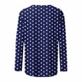 thumbnail image 5 of Dolkfu Pull-on Going Out Tops Long Sleeve French Chic Crew Neck Blue Blouses & Tops Patchwork Retro Vintage Polka Dot Navy,S, 5 of 6