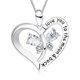 thumbnail image 1 of Joyería para mujer, collar de novia, collar de corazón para mujer, collar te amo, regalo de joyería para esposa, regalo del día de San Valentín, 1 of 5