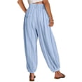 thumbnail image 4 of WTXUE Wide Leg Sweatpants, Wide Leg Pants Womens High Waist Casual Palazzo Pants Loose Baggy Harem Pants with Pockets, Sweatpants Beach Cover Up Pants Bell Bottoms, 2-Light Blue, 4 of 8