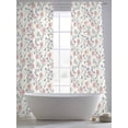 thumbnail image 5 of Red Blue Spring Floral Sheer Curtains 96 Inch Length 2 Panels Set Window Treatments, Flowers Leaves Pastoral Botanical Rod Pocket Semi Curtains for Living Room/Bedroom/Kitchen Décor, 104"W x 96"L, 5 of 7
