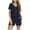 Navy, variant on Goodtrade8 Pajama Sets 2 Piece Loungewear Solid Color Petite Casual V-Neck Short Sleeve Women Pajamas