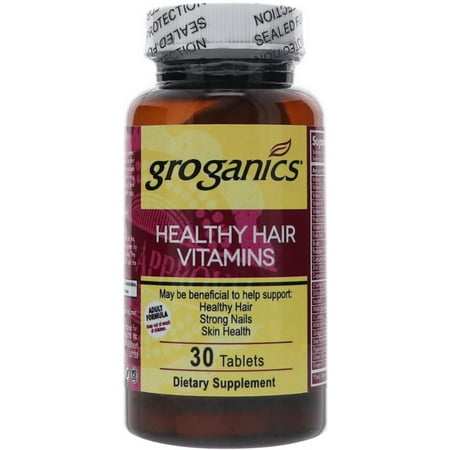 Groganics Healthy Hair Vitamins Dietary Supplement, 30