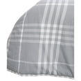 thumbnail image 5 of Banbury Plaid Grey and Ivory Cotton King Comforter Set, 5 of 7