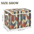 thumbnail image 5 of Yayeee Collapsible Cube Storage Bin with Lid Fabric Closet Decorative Basket with Handles, Beige Geometric, 5 of 7