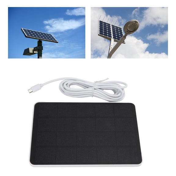 Gupbes 5V 4W Solar Panel Monocrystal Silicon Low Power Consumption Solar Charger White For Security Protection Monitoring,Outdoor Camera Solar Charger,Surveillance Camera Solar Panel
