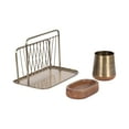thumbnail image 6 of Kate and Laurel Koni Modern Three-Piece Home Office Organization Set, 13 x 8 x 9, Walnut Brown and Antique Brass, Wood and Metal Organizational Set for Office with File Folder Holder, 6 of 8