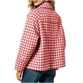 thumbnail image 6 of BXJX Womens Plaid Shackets, Long Sleeve Button Down Lightweight Lapel Collar Shacket Jackets with Pockets Red Size XL, 6 of 7