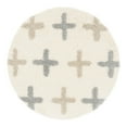 thumbnail image 3 of Unique Loom Hygge Shag Collection Area Rug - Positive (5' Round Ivory/Beige), 3 of 6