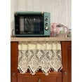 thumbnail image 3 of Short Curtains for Small Window - Sheer Transparent Beige Cotton Hollow Crochet Lace Chic Bohemian Valance Panels for Kitchen, Cafe, Bedroom, Cabinet, Door, 3 of 9