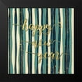 thumbnail image 2 of Aiken, Jess 12x12 Black Modern Framed Museum Art Print Titled - Coastal Lace Happy New Year Stripes, 2 of 5