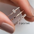 thumbnail image 4 of Conjunto de tres piezas de anillo de diamantes y circonitas con forma de cruz creativa de moda europea y americana, 4 of 4