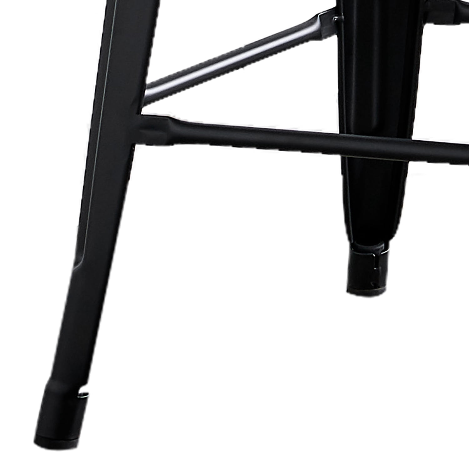 24"Metal Barstool,Country Rustic Style with Back, Kitchen Counter Bar Stool, Lightweight & Sturdy Build, Set of 4
