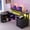 Black, variant on Uforic L Shaped Desk with LED Light & Power Outlets, Corner Computer Desk with Drawers & Open Storage Shelves, Gray