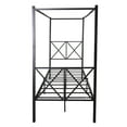 thumbnail image 1 of Fithood Metal Canopy Bed Frame, Platform Bed Frame with X Shaped Frame, Twin Black, 1 of 5