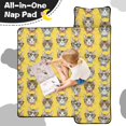 thumbnail image 4 of Cat Head and Bowtie Yellow Pattern Teens Toddler Nap Mat with Pillow, Sleeping Mat Bag for Preschool Daycare 60"x20", 4 of 6