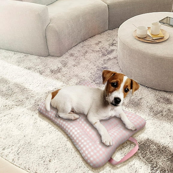 AZXY 16"X11.8"X2.36" Dog Beds for Small Dogs,Cat Beds under $20,Indestructible Washable Chew Proof Comfort Dog Bed Medium,Pet Bed for Crate On Clearance Pink