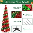 thumbnail image 4 of Árbol de Navidad XBA de 5 pies con 90 luces LED, 8 modos, oropel rojo/verde, 4 of 8