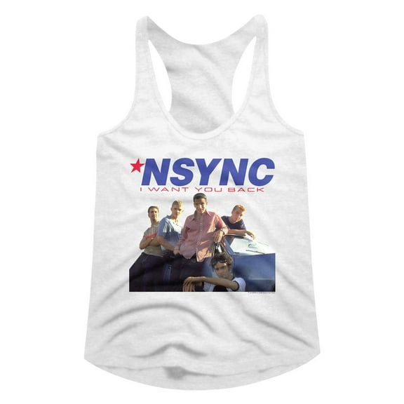NSYNC Want You Back White Women's Racerback Tank Top