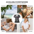 thumbnail image 7 of Zufioo I Love Coffee for Women's Deep V-neck Short-sleeved T-shirt, Top with Short Sleeves - with Stainless Steel Buckle, Moisture Wicking, Ideal Home Wear-XX-Large, 7 of 7