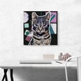 thumbnail image 2 of ARTCANVAS Egyptian Mau Cat Breed Dark Canvas Art Print - Size: 18" x 18" (0.75" Deep), 2 of 9