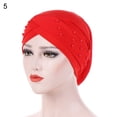 thumbnail image 2 of Porfeet Women's Beads Elastic Turban Hat Cancer Chemo Cap Hijab Head Wrap, 2 of 7