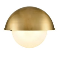 Claxy Gold Wall Sconce with Half Globe Milk Glass Shade