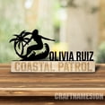 thumbnail image 2 of Craftnamesign Custom Wooden Girl Surfing Desk Name Plate, Surfer Metal Nameplate for desk, 2 of 5