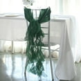 thumbnail image 6 of BalsaCircle 6 Hunter Green Premium Solid Curly Chiffon Chair Sashes Wedding Slipcovers, 6 of 8