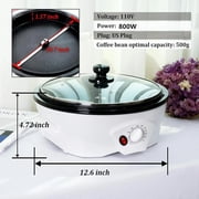 TOPCHANCES 110V Coffee Roaster Machine 800g Capacity Non-stick Electric Coffee Beans Roasting Baker 800W