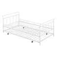 thumbnail image 5 of DeeHome Twin Size Metal Daybed with Curved Handle Design and Twin Size Trundle, White, 5 of 9