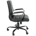thumbnail image 4 of Pemberly Row Contemporary Leather Mid-Back Office Swivel Chair in Black, 4 of 11