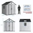 thumbnail image 2 of Shed and Outdoor Storage, 7x7ft Waterproof Resin Shed Lockable, Patio Garden Backyard Storage with Floor & Window & Vents, Sloped Roof Design, 2 of 10