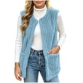 thumbnail image 2 of Women's Vest Fleece Loose Fit Hoodless Sleeveless Casual Vest with Pockets for Layering & Daily Wear, 2 of 7