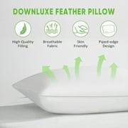 Teler Goose Feather Down Pillows for Sleeping,Hotel Collection Standrad Size Soft Bed Pillow,1 Pack,Standrad (20.2 x 26.2)