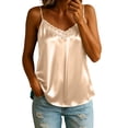 thumbnail image 5 of MAFYTYTPR Women's Lace Trim Satin Camisole V-Neck with Adjustable Spaghetti Straps Solid Color Spring Summer Casual Tops for Everyday Wear M-XXL, 5 of 6