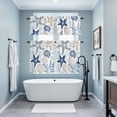 thumbnail image 4 of Summer Blue Khaki Starfish Kitchen Curtains Valances and Tiers Set of 3 Coastal Ocean Coral Tier Curtains and Valance with Rod Pocket for Small Windows, 27.5"x36", 4 of 9