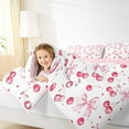 thumbnail image 4 of Manfei Pink Princess Bow Bedding Comforter Set for Teens, Pink Watercolor Art Twin Comforter Sets, Yummy Cherry Fruit Reversible Bedding Set, Super Cozy Room Decor, 2 Pieces, 4 of 8
