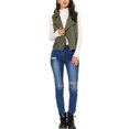 thumbnail image 2 of DARING DIVA Women's Faux Suede Female Short Jacket Outwear Vest XS Army Green, 2 of 6