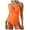 Orange, variant on COMVALUE Womens One Piece Swimsuit Metal Modest Tummy Control Bathing Suit Slimming Full Coverage Mesh Swim Suits (Blue, M)