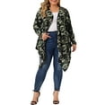 thumbnail image 2 of Agnes Orinda Women's Plus Size Boho Long Sleeve Open Front Sweater Long Cardigan 2X Camouflage, 2 of 6