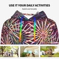 thumbnail image 4 of Lsque Fireworks2 Pattern Casual Women's Hoodie,Hooded Sweatshirt with Kangaroo Pocket,Pullover Hoodie with Eye-catching Drawstrings-XX-Large, 4 of 7