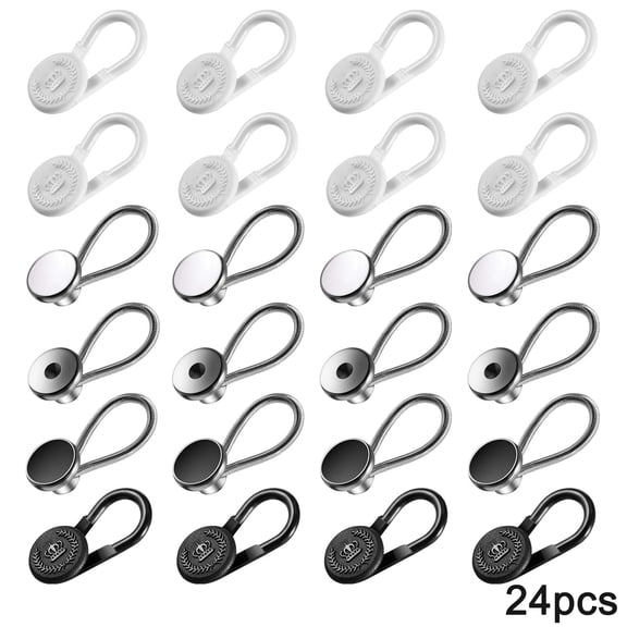 Deally 24 Pcs Collar Extenders for Mens Shirts, Elastic Button Neck Relief Tight Extender for Dress Shirts Tie Pants Trousers Men Women Clothing Accessories Expansion