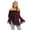 Wine Red, variant on Women's Leopard Blouses Off the Shoulder Chiffon Tops Tiered Long Sleeve Casual Shirts Dressy Blouse Tops, Green S
