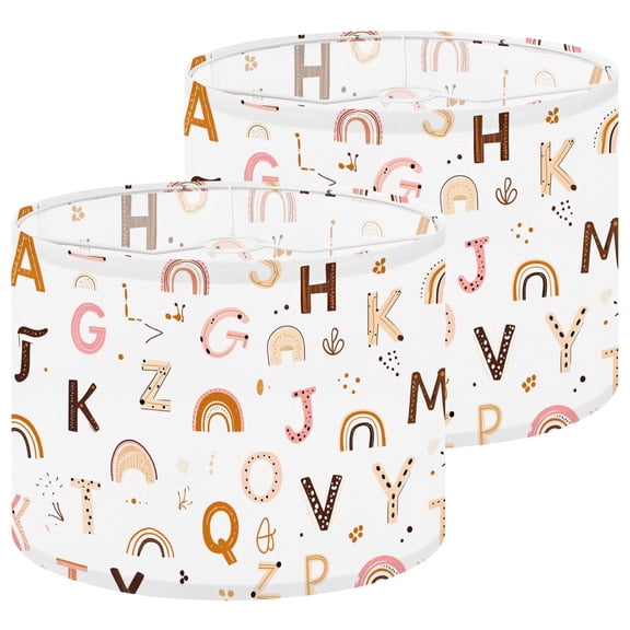 Boho Lampshades 2 Pack rainbows terracotta colors Neutral nursery art 13"x13"x10" Light Shade for Table Lamps Floor Lamps Drum Lamp Shades Lampshade Replacement Easy Assembly