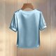thumbnail image 5 of TaTaai Women's Summer Solid Round Neck Short Sleeve Top, Pearl Embellished Casual Professional Style, Lightweight Soft for Office Daily Wear Gift, 5 of 5