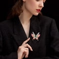thumbnail image 2 of Versatile Double Wing Rhinestones Butterfly Lapel Pin Stainless Alloy Brooch Charm For Dresses Coats And Blouses, 2 of 10